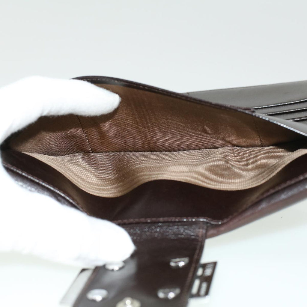 FENDI Zucca Canvas Long Wallet Brown Black ac1385