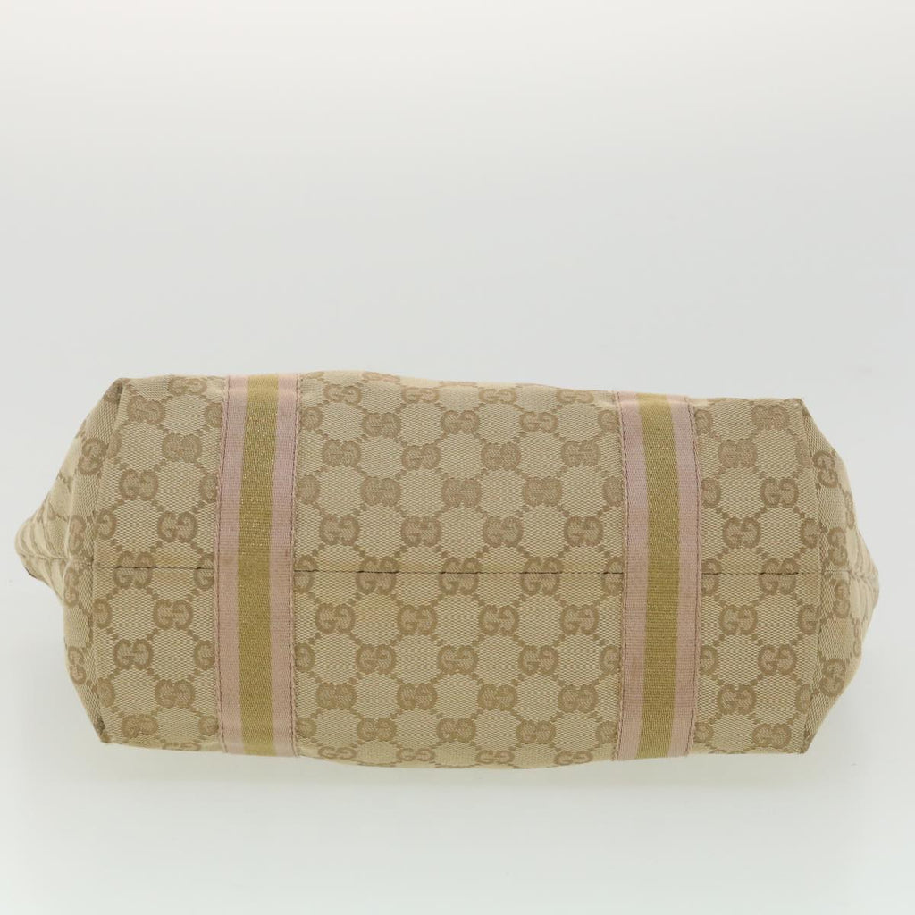 GUCCI GG Canvas Tote Bag Beige Gold 137396 ac1626