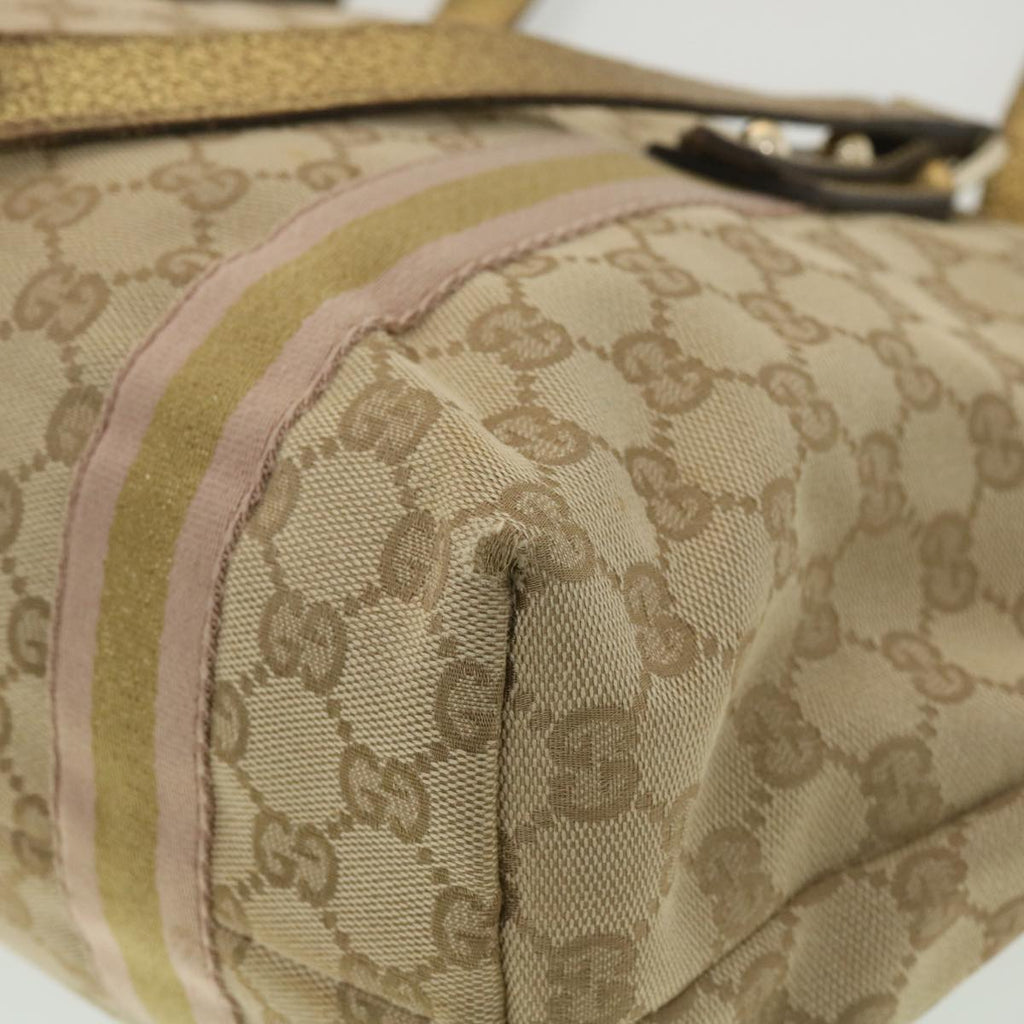 GUCCI GG Canvas Tote Bag Beige Gold 137396 ac1626