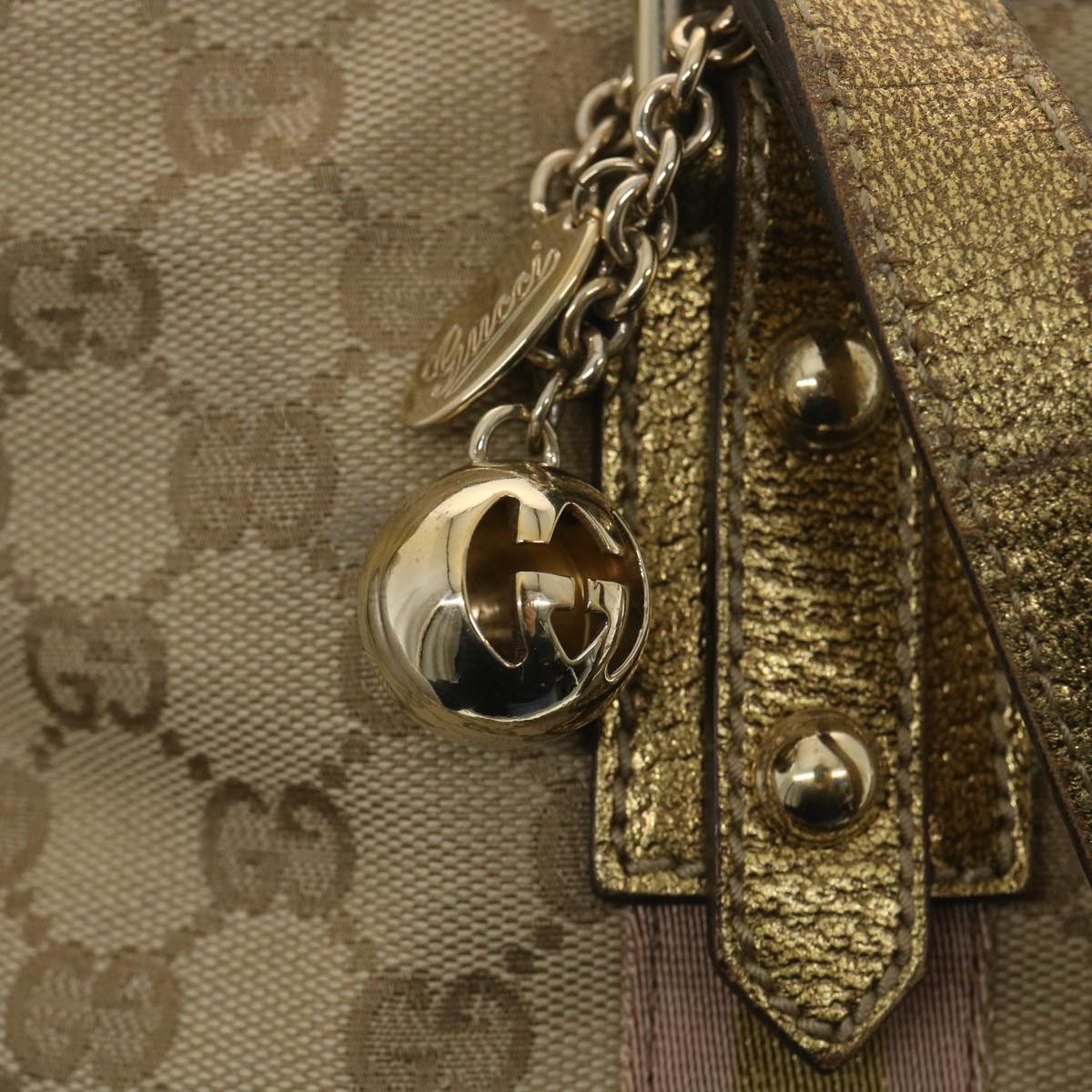 GUCCI GG Canvas Tote Bag Beige Gold 137396 ac1626
