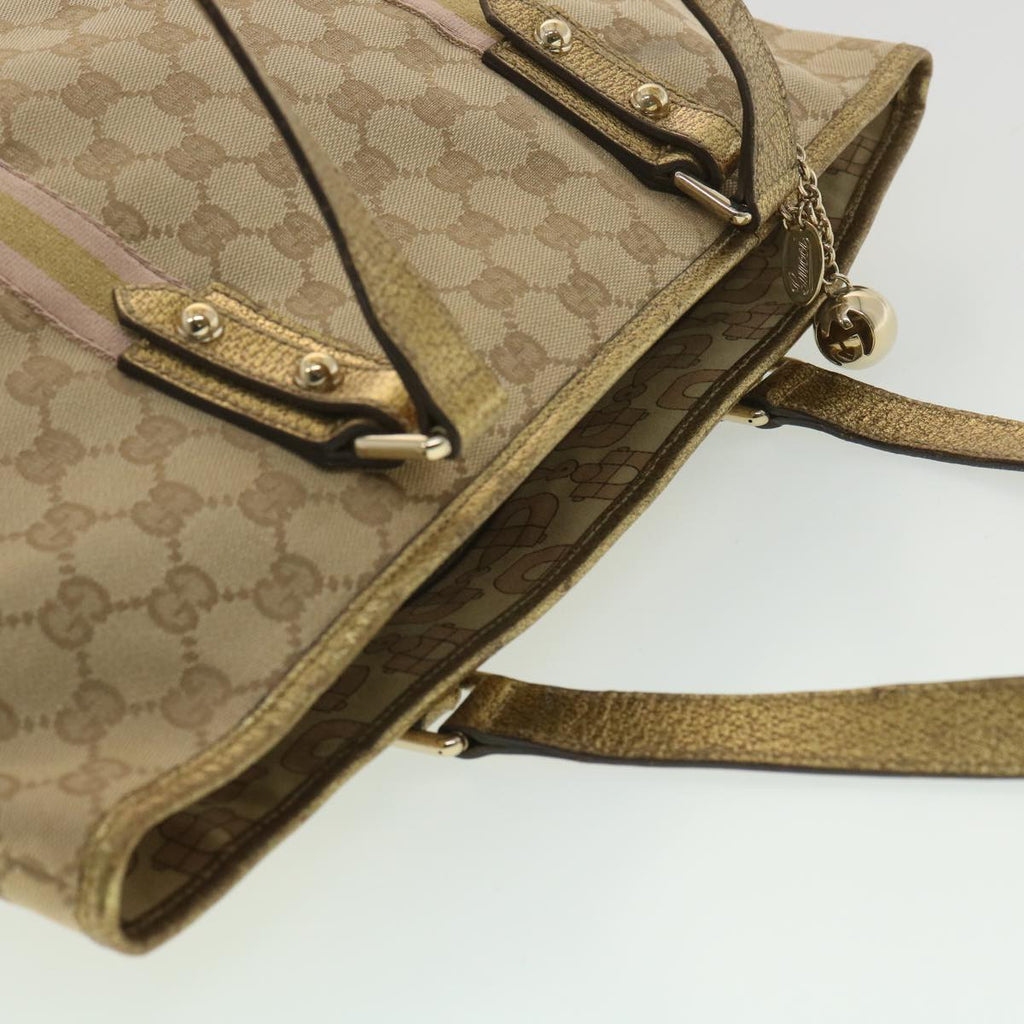 GUCCI GG Canvas Tote Bag Beige Gold 137396 ac1626