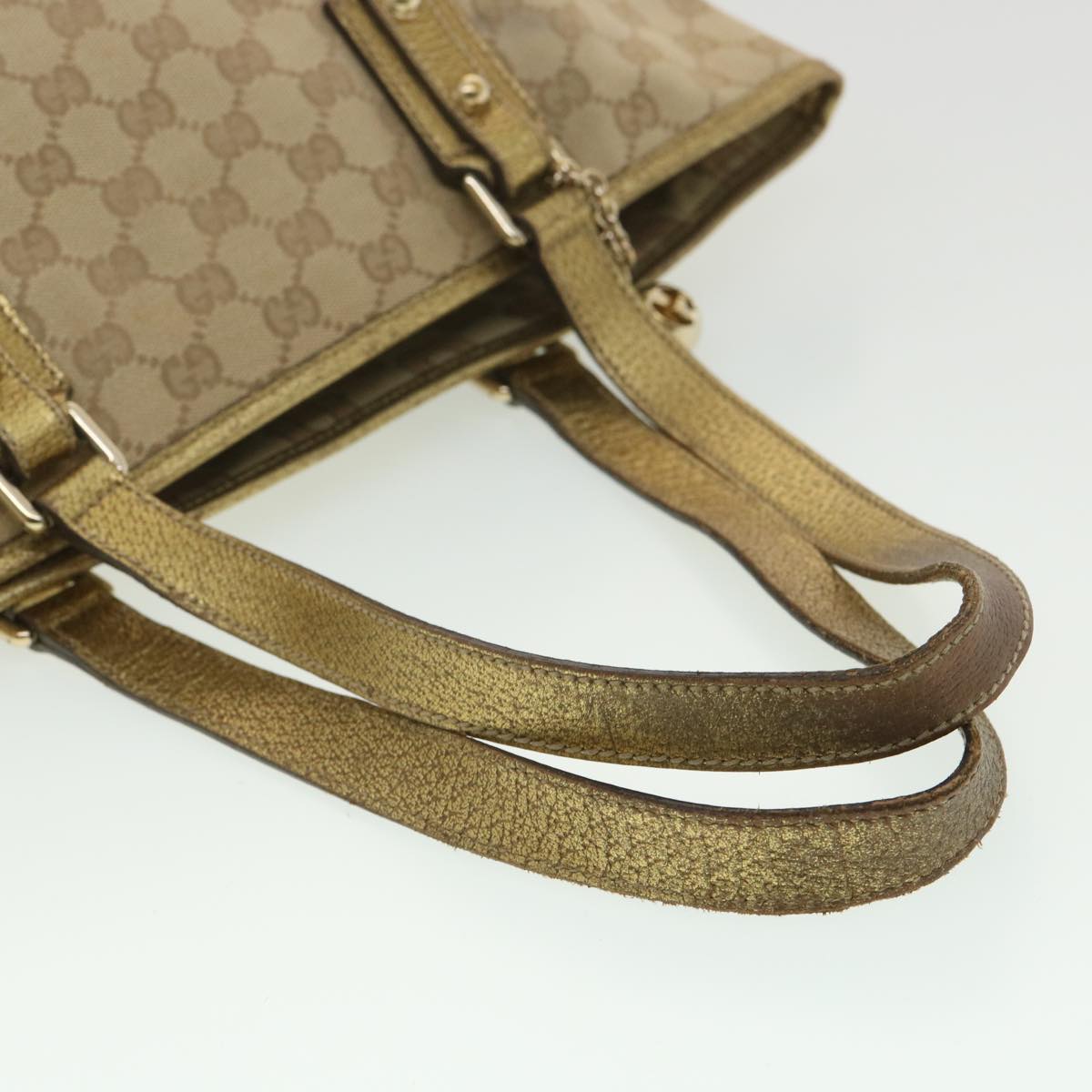 GUCCI GG Canvas Tote Bag Beige Gold 137396 ac1626