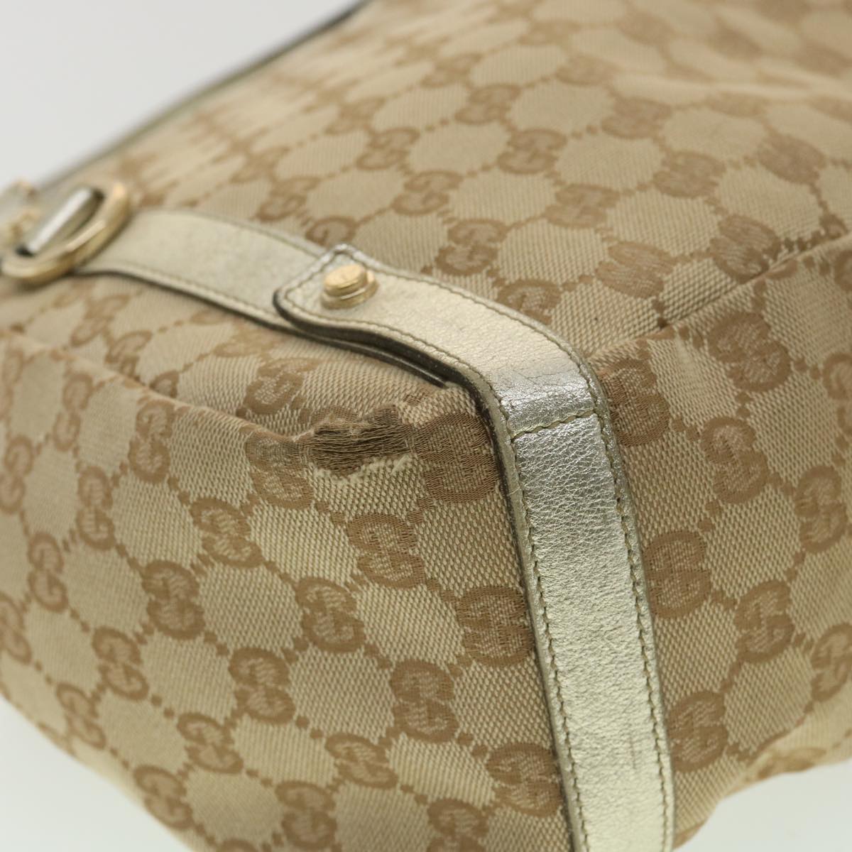 GUCCI GG Canvas Shoulder Bag Beige 130736 ac1684