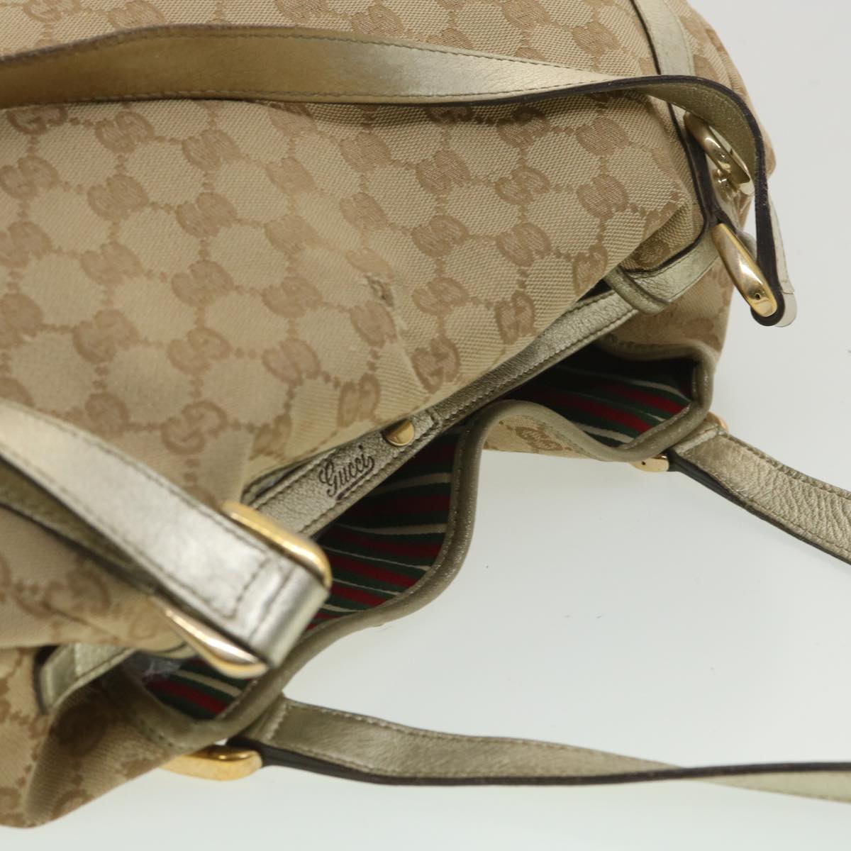 GUCCI GG Canvas Shoulder Bag Beige 130736 ac1684