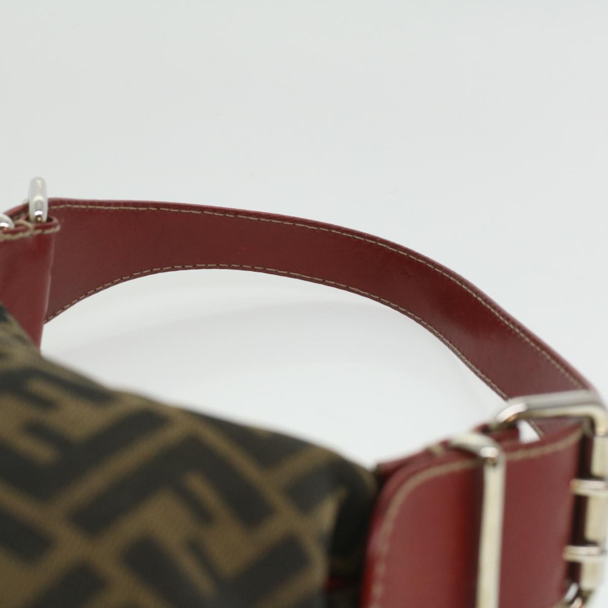 FENDI Zucca Canvas Shoulder Bag Brown Black ac1729
