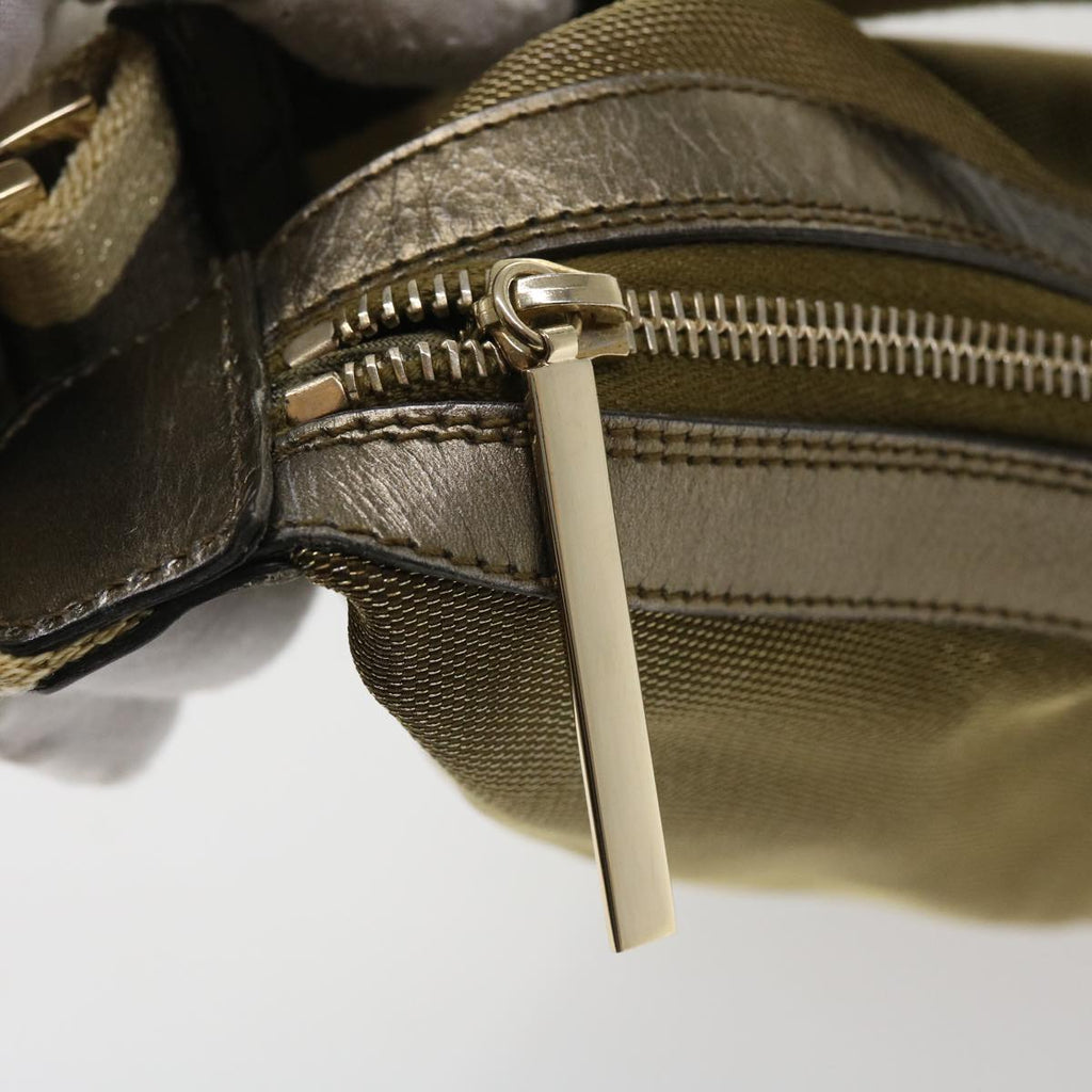GUCCI Sherry Line Shoulder Bag Canvas Gold ac1764