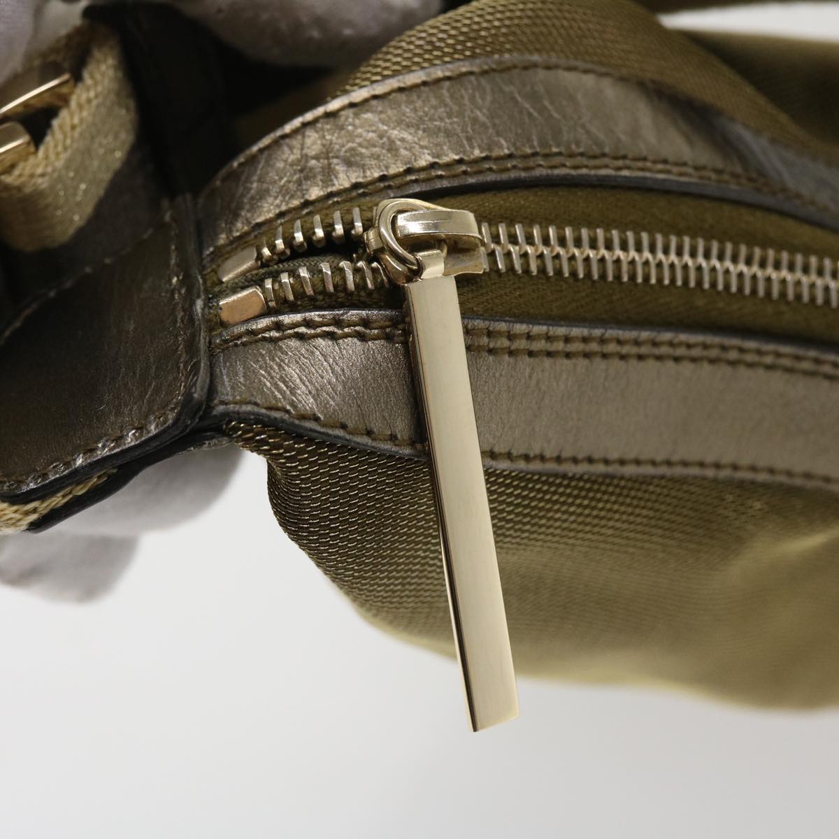 GUCCI Sherry Line Shoulder Bag Canvas Gold ac1764