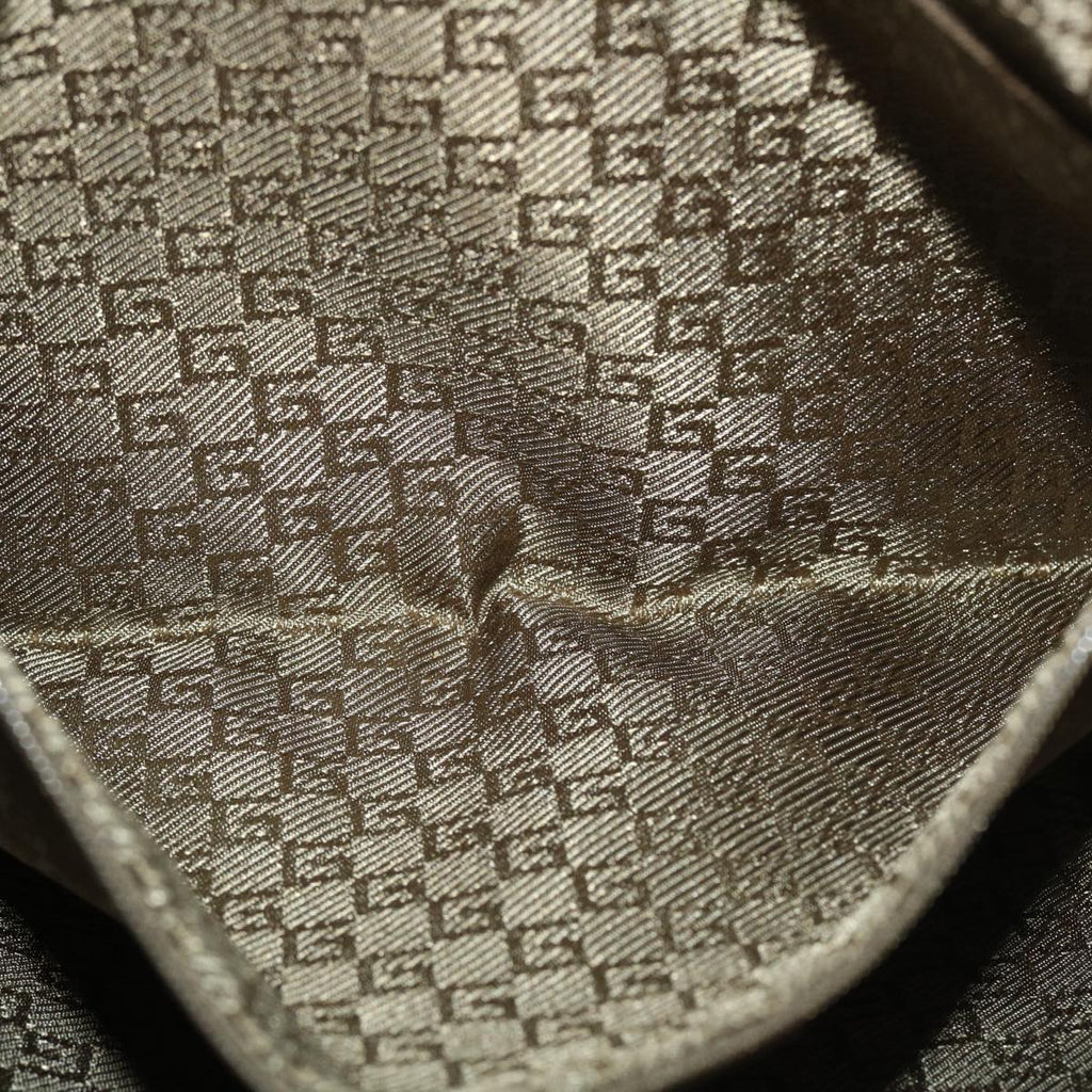 GUCCI Sherry Line Shoulder Bag Canvas Gold ac1764