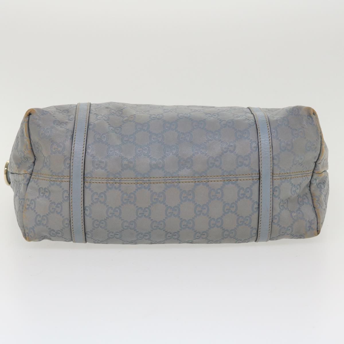 GUCCI GG Canvas Shoulder Bag Leather Light Blue 197953 ac1765