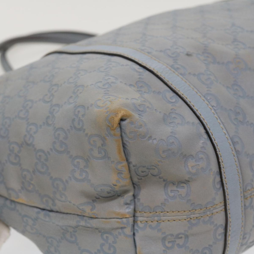 GUCCI GG Canvas Shoulder Bag Leather Light Blue 197953 ac1765