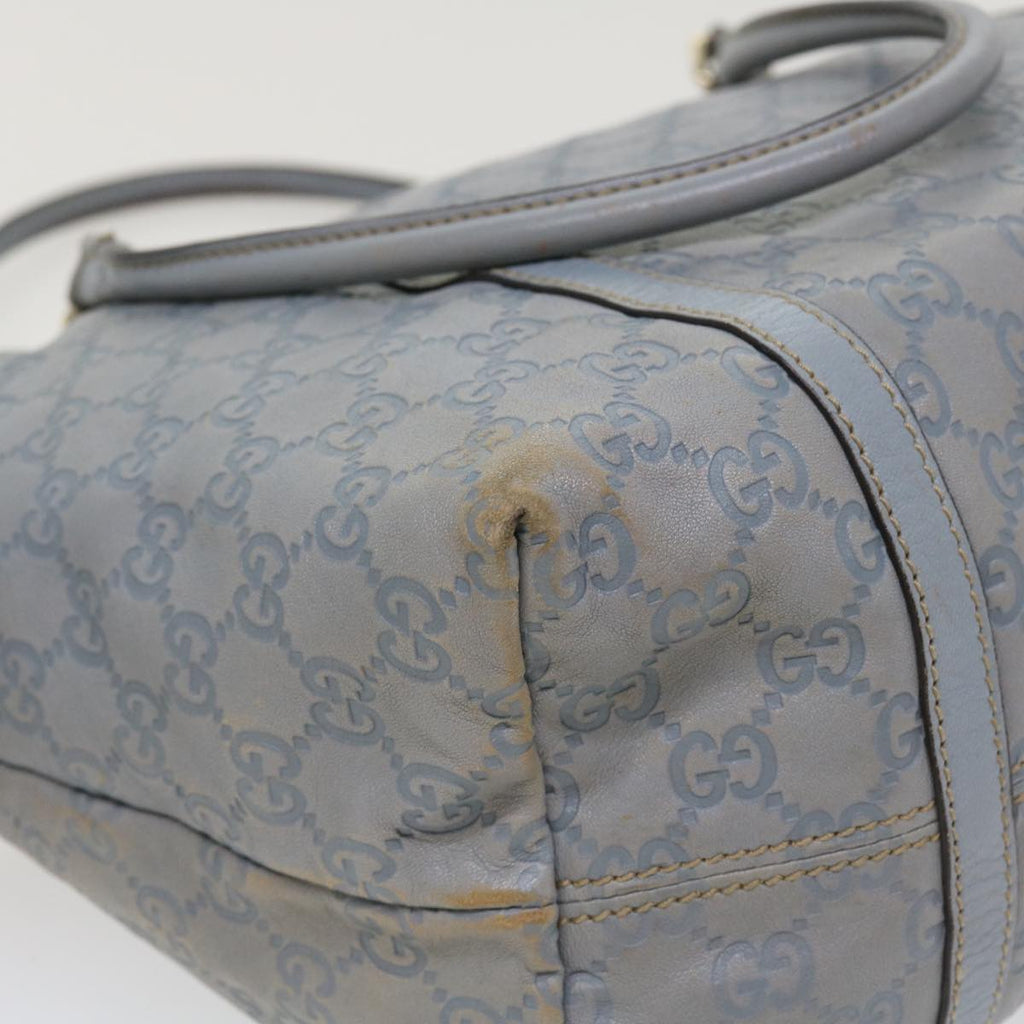 GUCCI GG Canvas Shoulder Bag Leather Light Blue 197953 ac1765