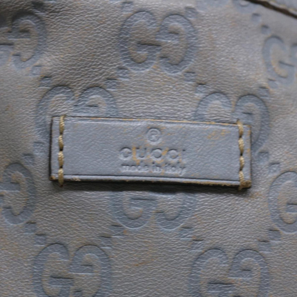 GUCCI GG Canvas Shoulder Bag Leather Light Blue 197953 ac1765