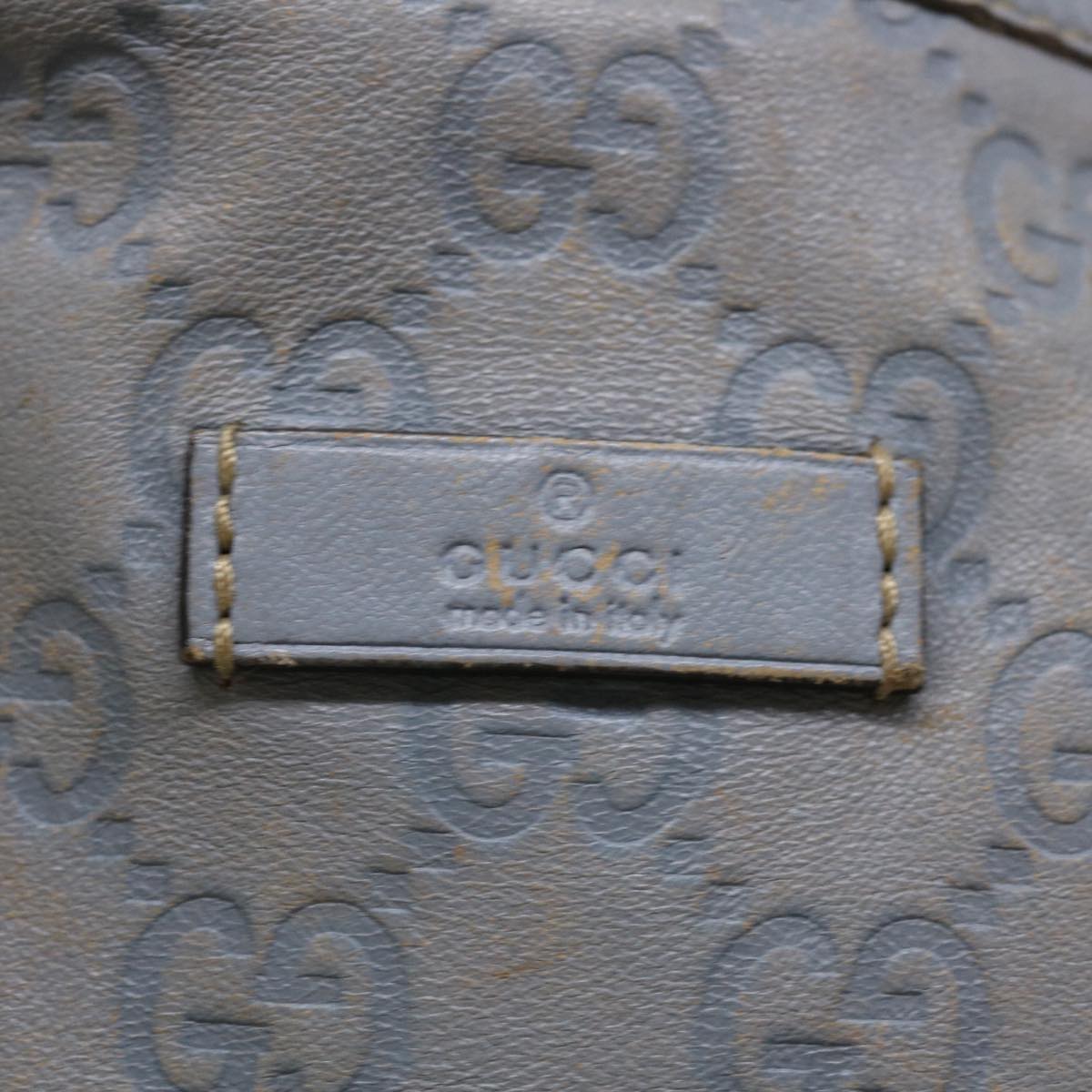 GUCCI GG Canvas Shoulder Bag Leather Light Blue 197953 ac1765