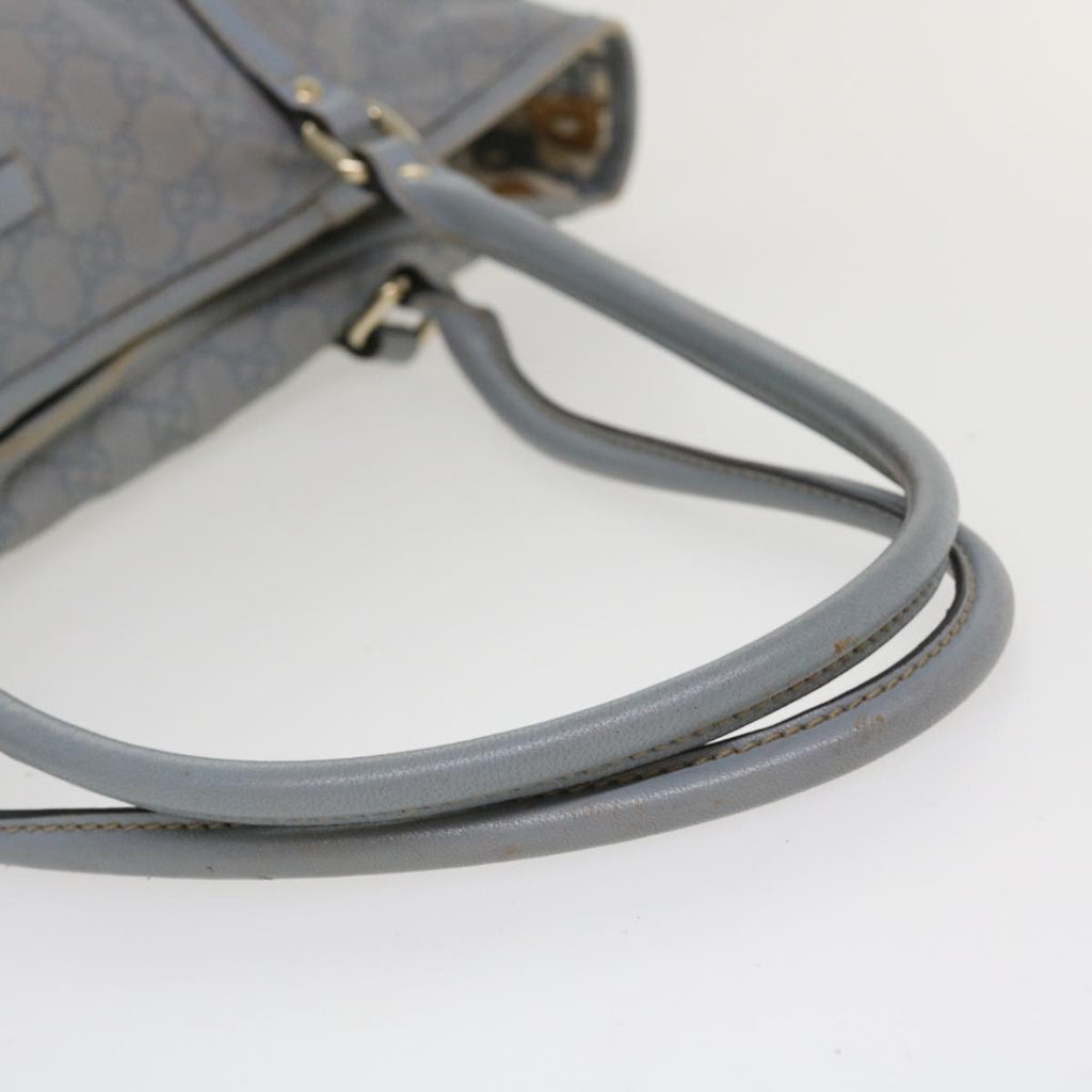 GUCCI GG Canvas Shoulder Bag Leather Light Blue 197953 ac1765