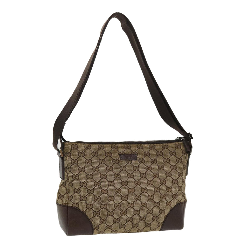 GUCCI GG Canvas Shoulder Bag Canvas Beige Brown 114273 ac1767