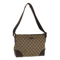 GUCCI GG Canvas Shoulder Bag Canvas Beige Brown 114273 ac1767