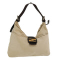 FENDI Mamma Baguette Shoulder Bag Canvas Beige 2355 26569 008 ac1798