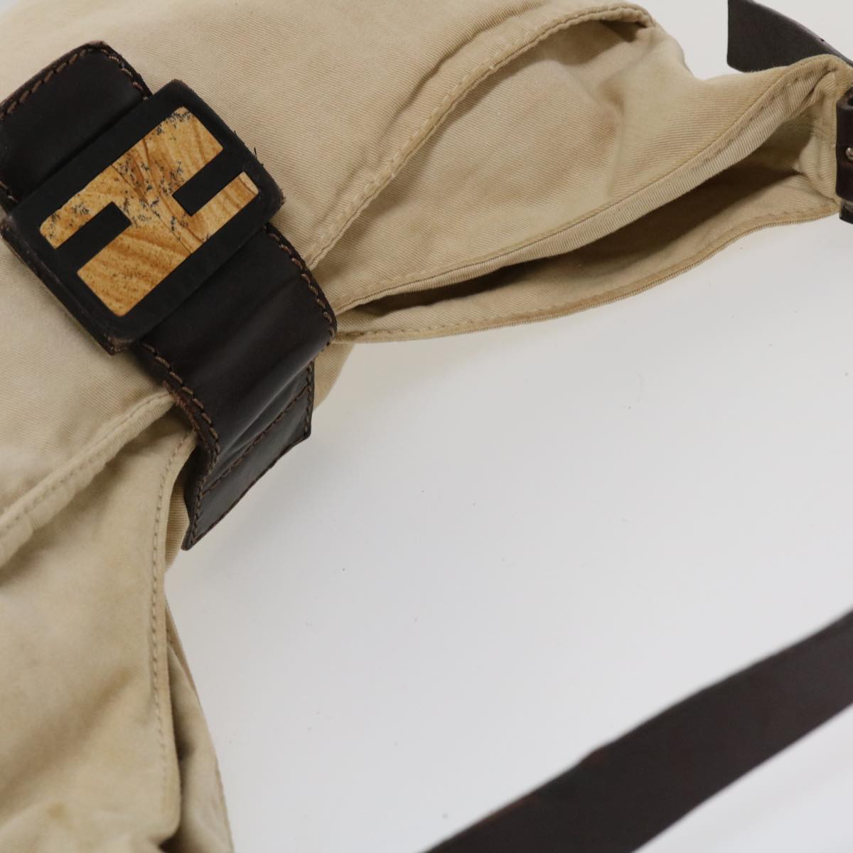 FENDI Mamma Baguette Shoulder Bag Canvas Beige 2355 26569 008 ac1798