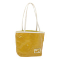 FENDI Tote Bag Enamel Yellow White ac1799