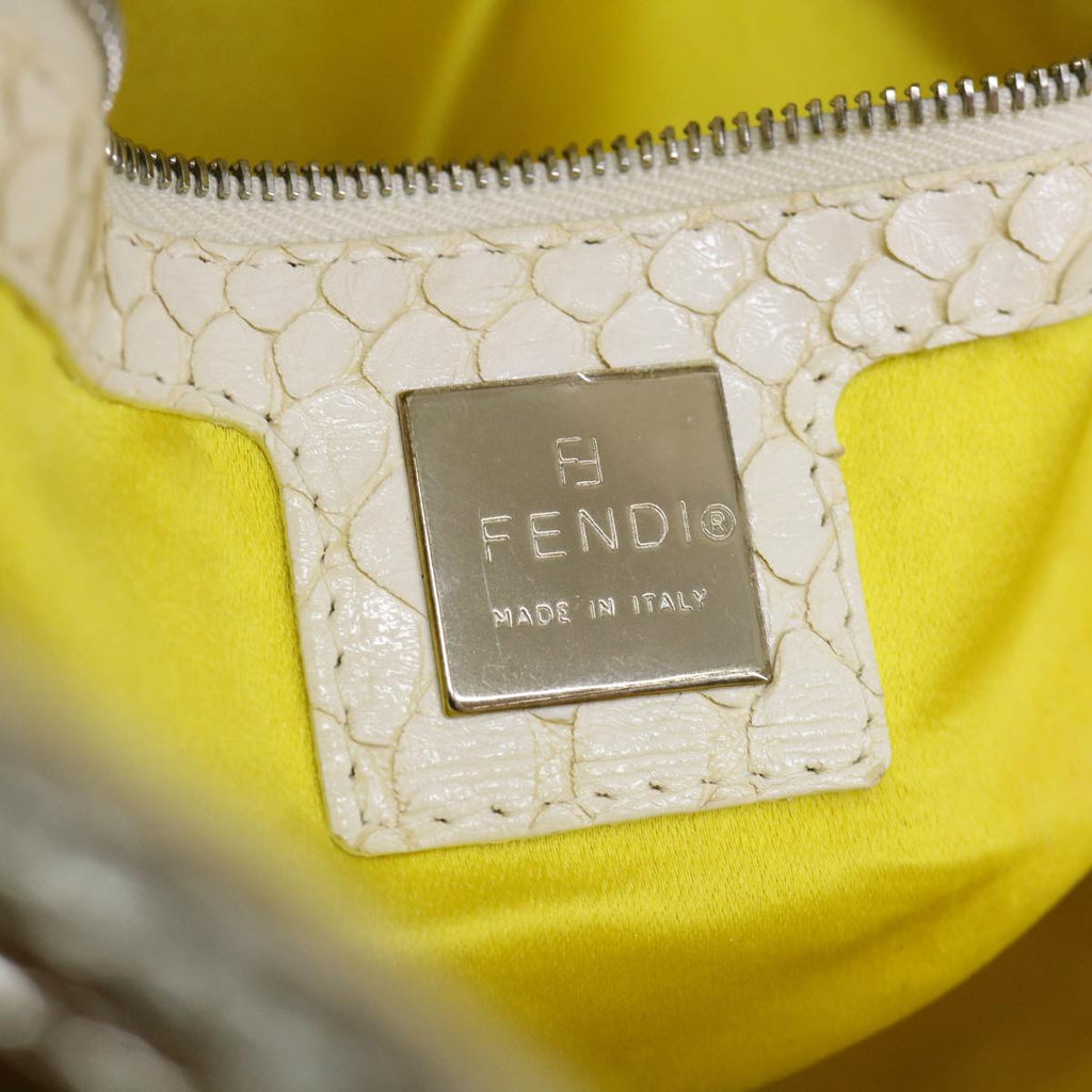 FENDI Tote Bag Enamel Yellow White ac1799