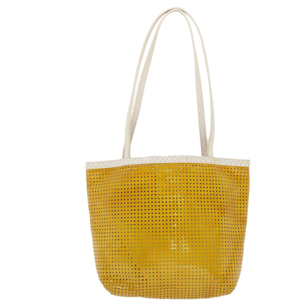 FENDI Tote Bag Enamel Yellow White ac1799
