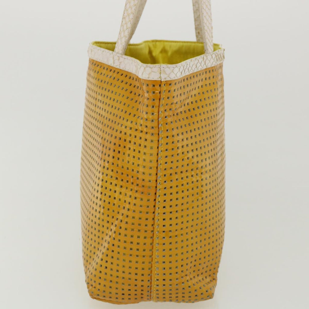 FENDI Tote Bag Enamel Yellow White ac1799