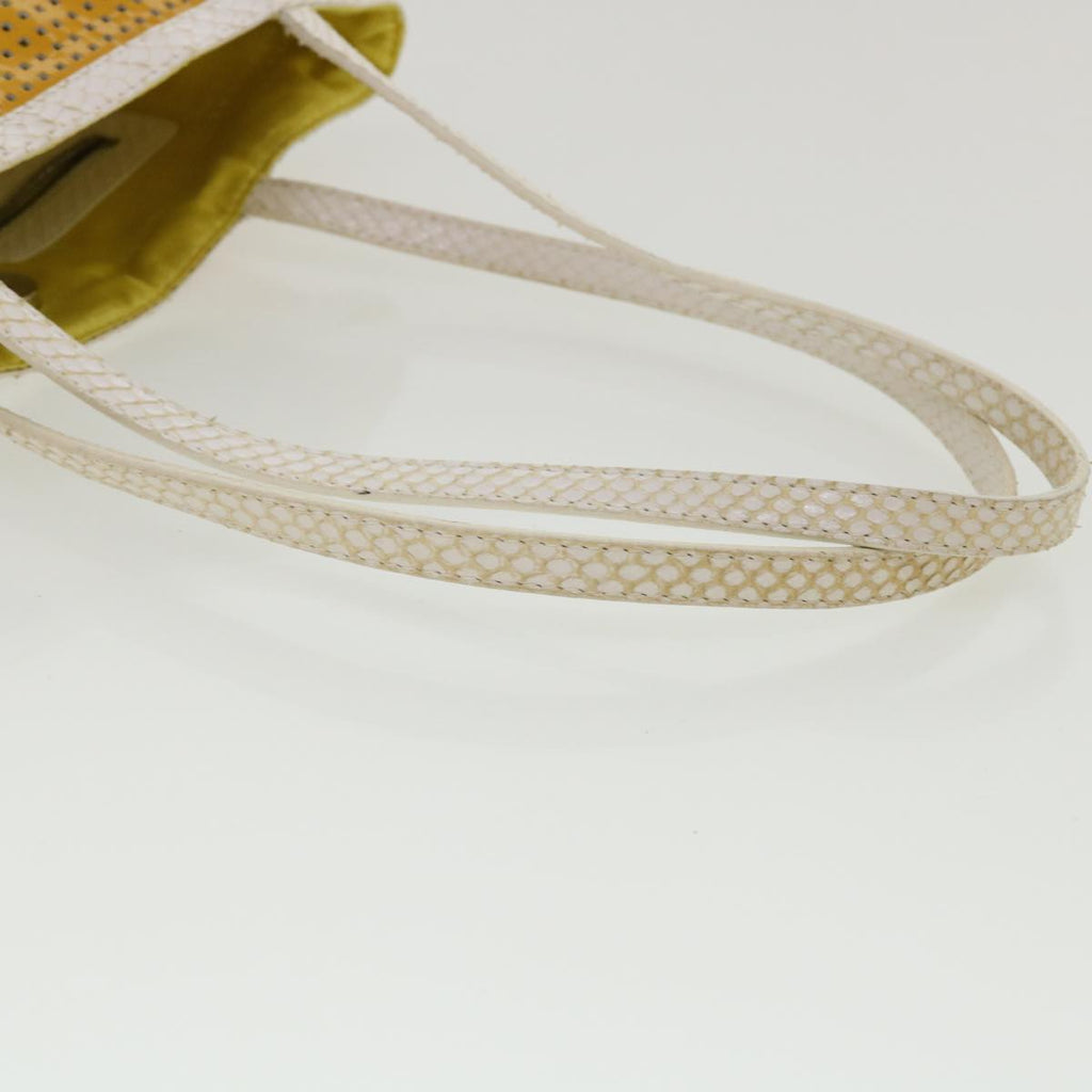FENDI Tote Bag Enamel Yellow White ac1799