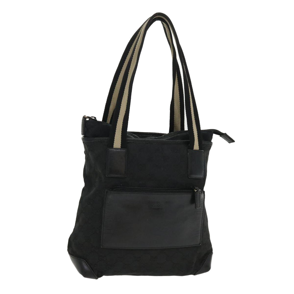 GUCCI GG Canvas Tote Bag Black White 0190402 ac1822
