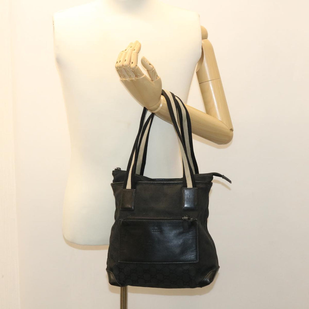 GUCCI GG Canvas Tote Bag Black White 0190402 ac1822