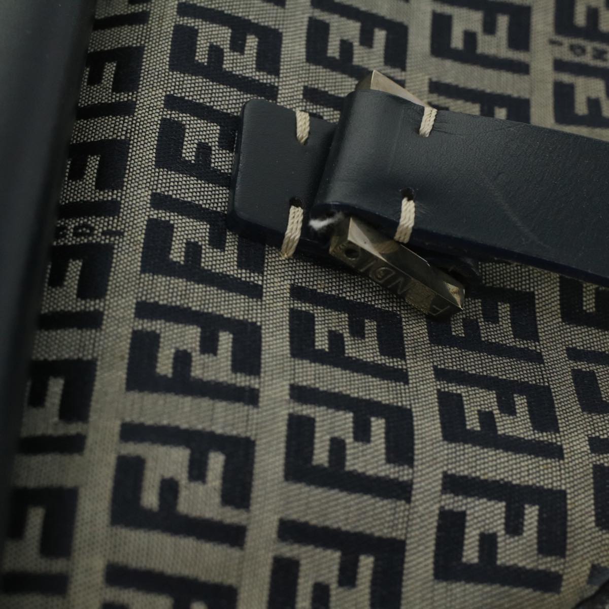 FENDI Zucchino Canvas Hand Bag Navy 71-16533-0-012 ac1835