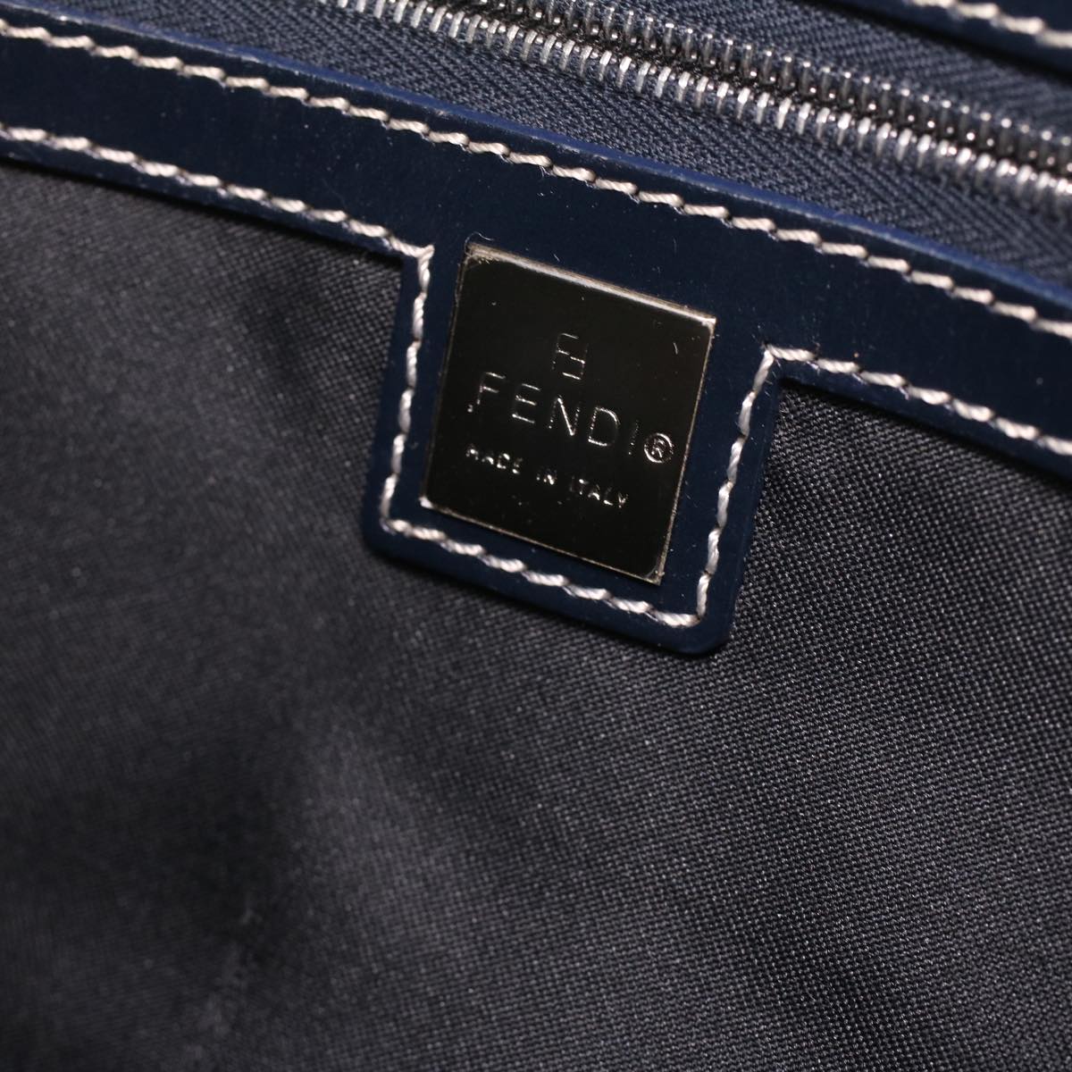 FENDI Zucchino Canvas Hand Bag Navy 71-16533-0-012 ac1835