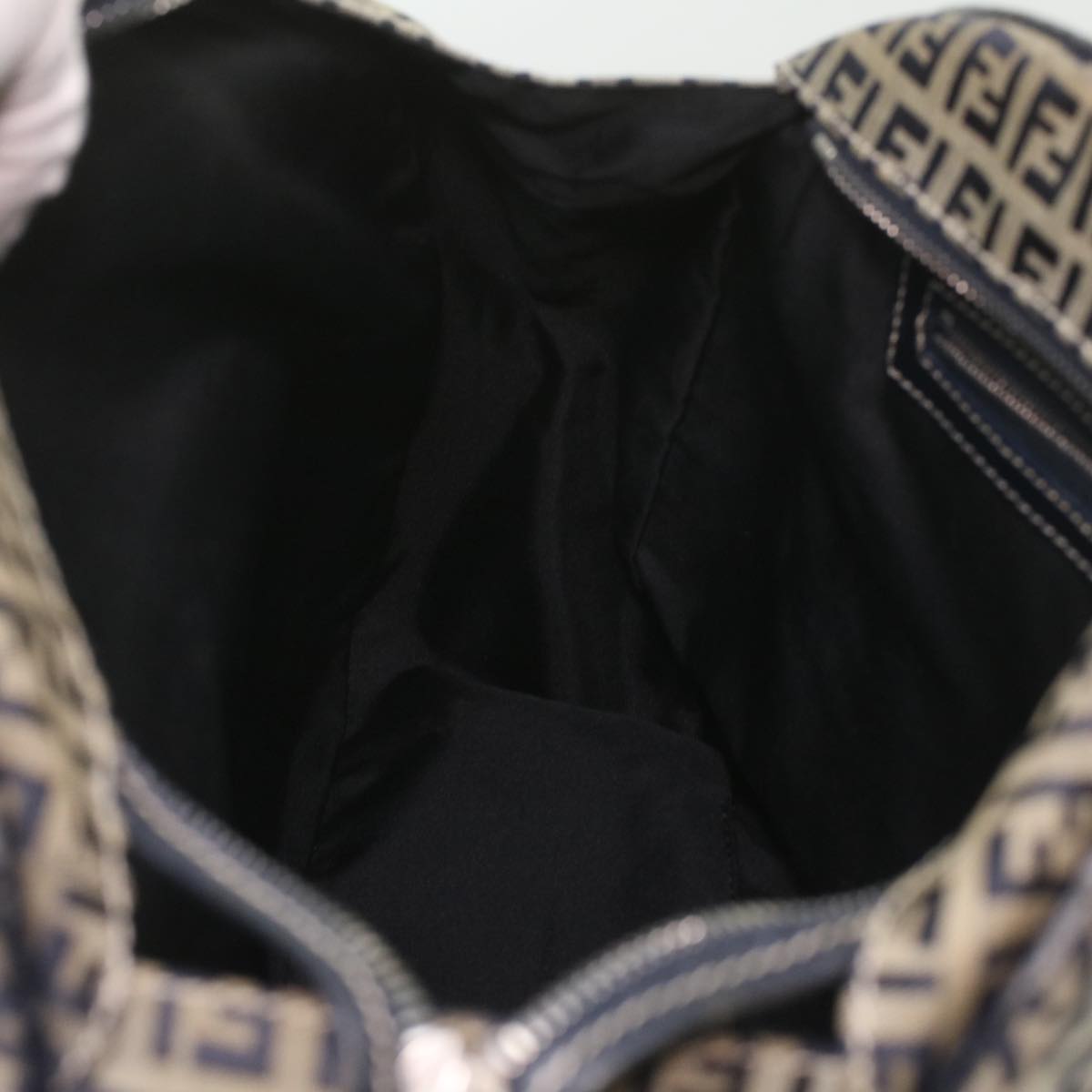 FENDI Zucchino Canvas Hand Bag Navy 71-16533-0-012 ac1835