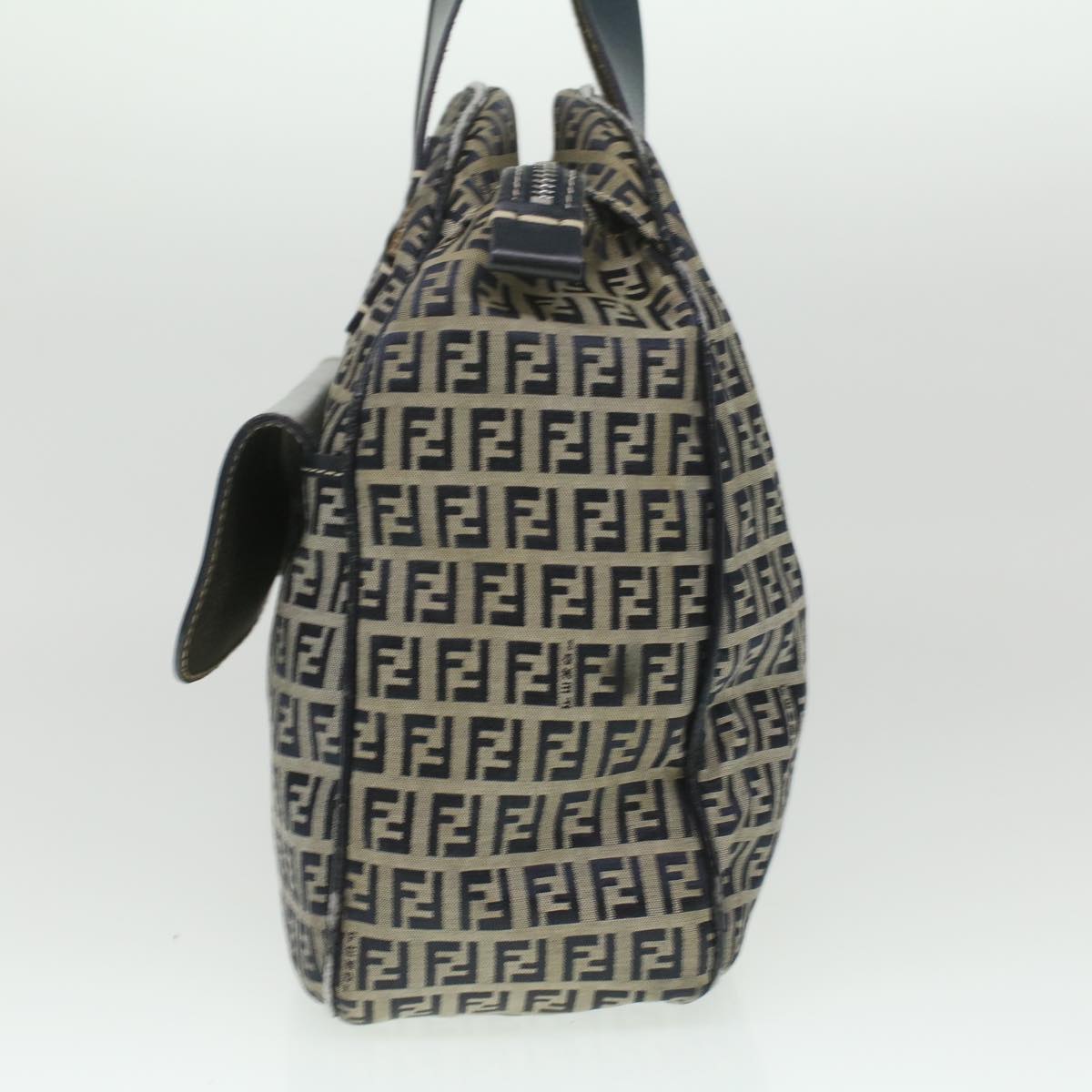 FENDI Zucchino Canvas Hand Bag Navy 71-16533-0-012 ac1835
