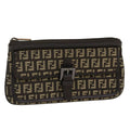 FENDI Zucchino Canvas Pouch Brown ac1919
