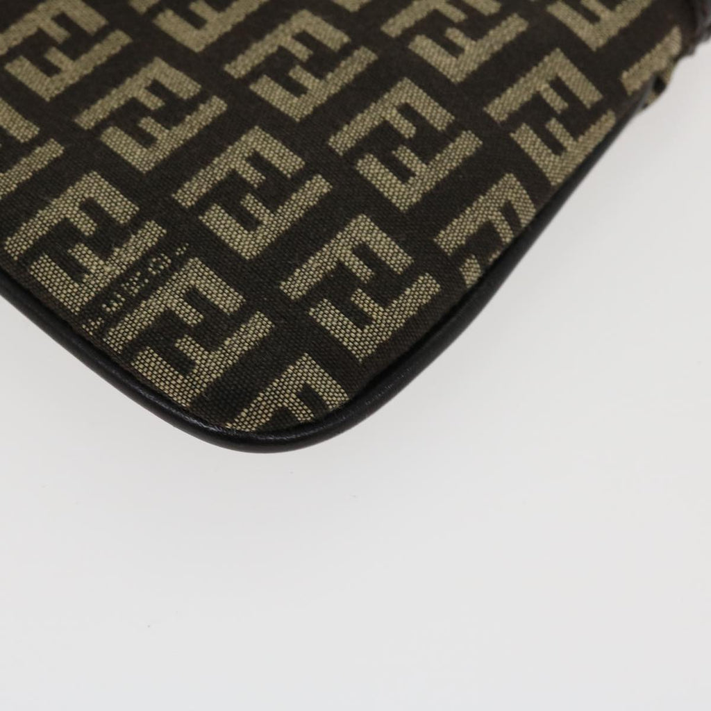 FENDI Zucchino Canvas Pouch Brown ac1919
