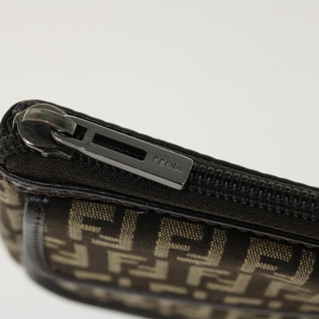 FENDI Zucchino Canvas Pouch Brown ac1919