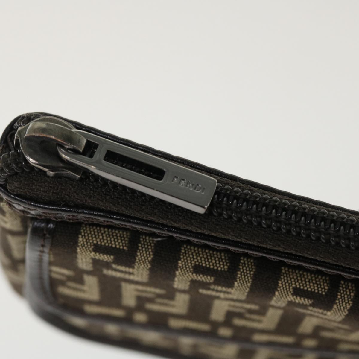 FENDI Zucchino Canvas Pouch Brown ac1919