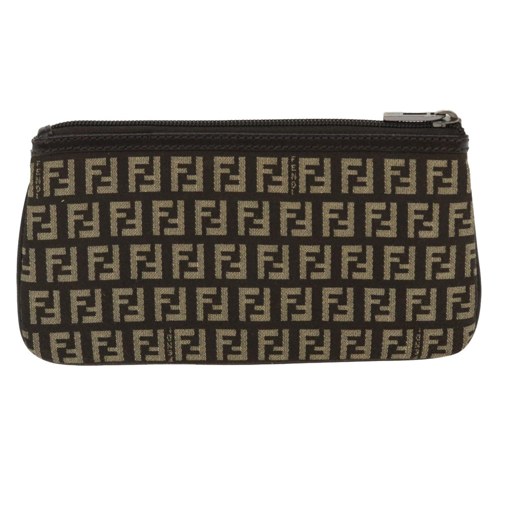 FENDI Zucchino Canvas Pouch Brown ac1919