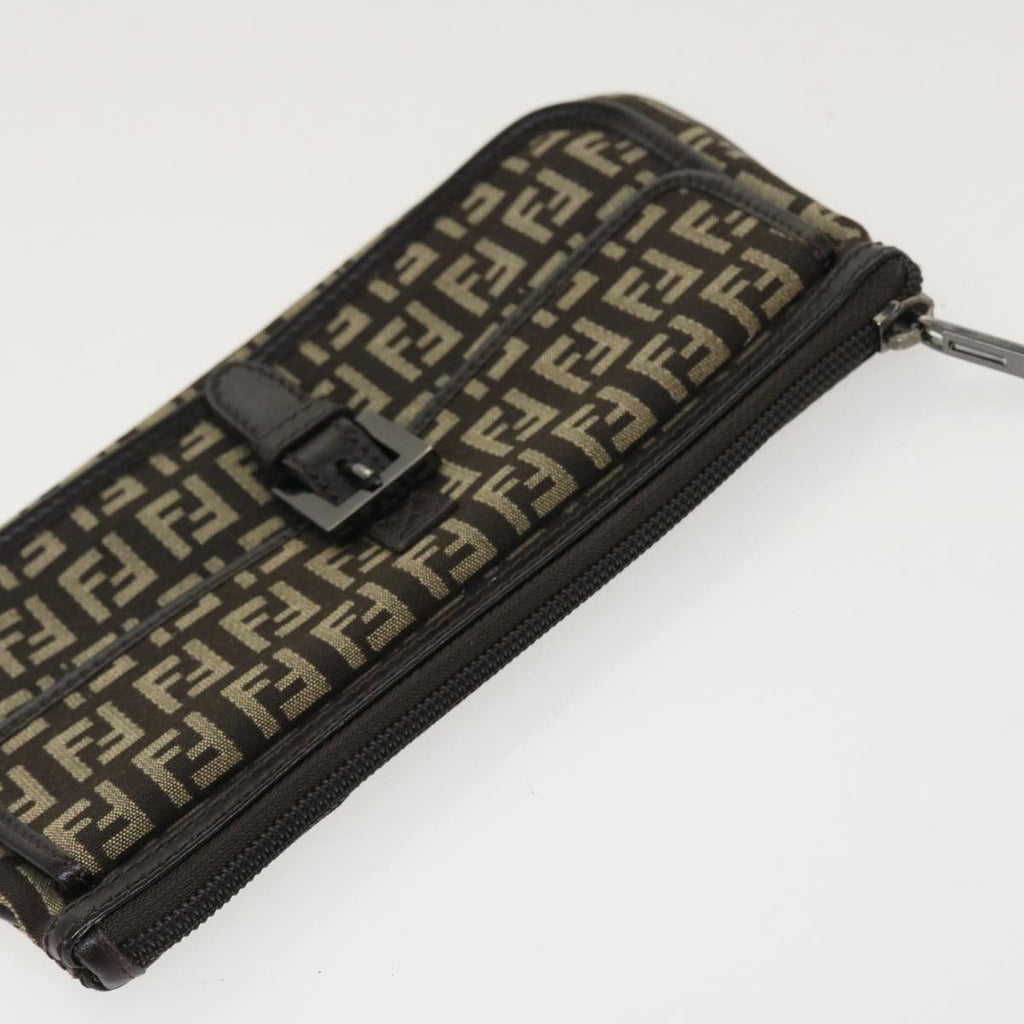FENDI Zucchino Canvas Pouch Brown ac1919