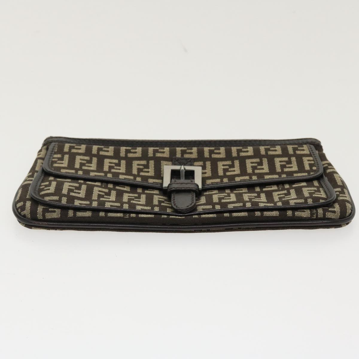 FENDI Zucchino Canvas Pouch Brown ac1919