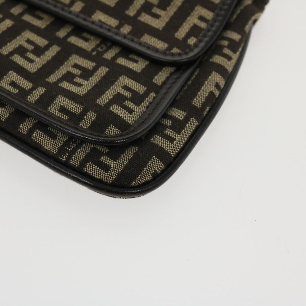 FENDI Zucchino Canvas Pouch Brown ac1919