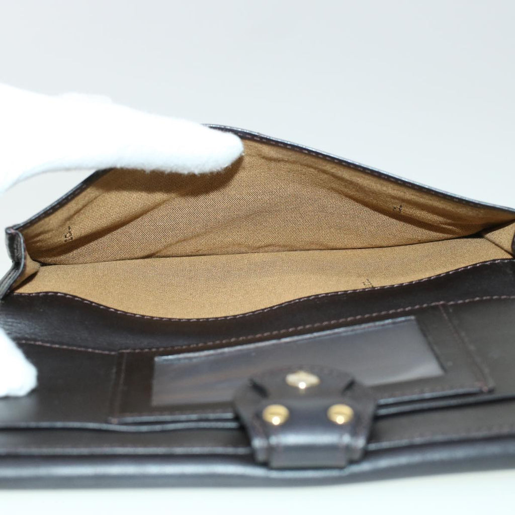 FENDI Zucca Canvas Wallet Black Brown ac1940