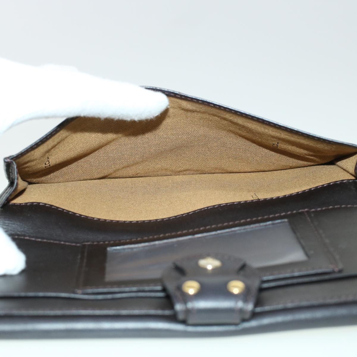 FENDI Zucca Canvas Wallet Black Brown ac1940