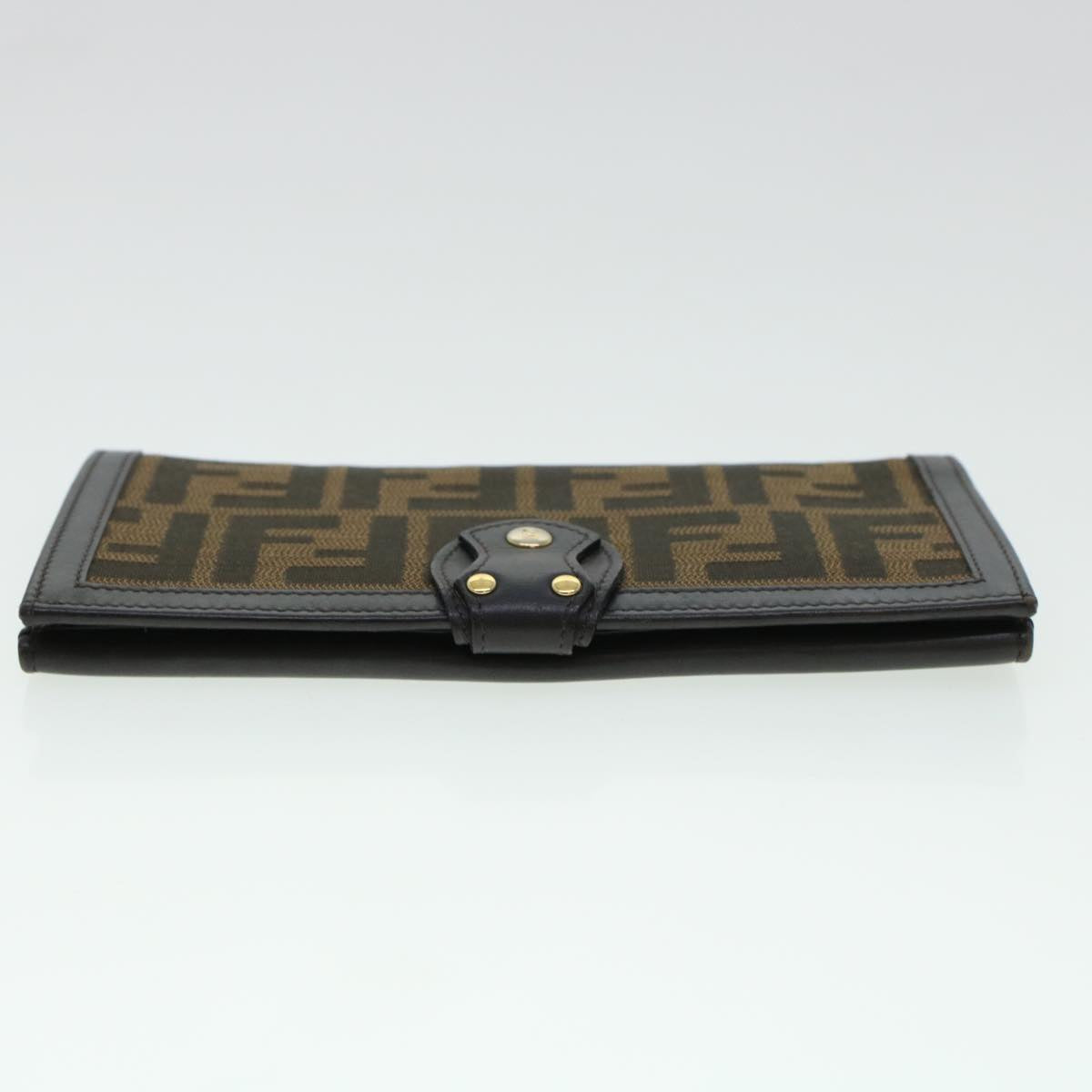 FENDI Zucca Canvas Wallet Black Brown ac1940