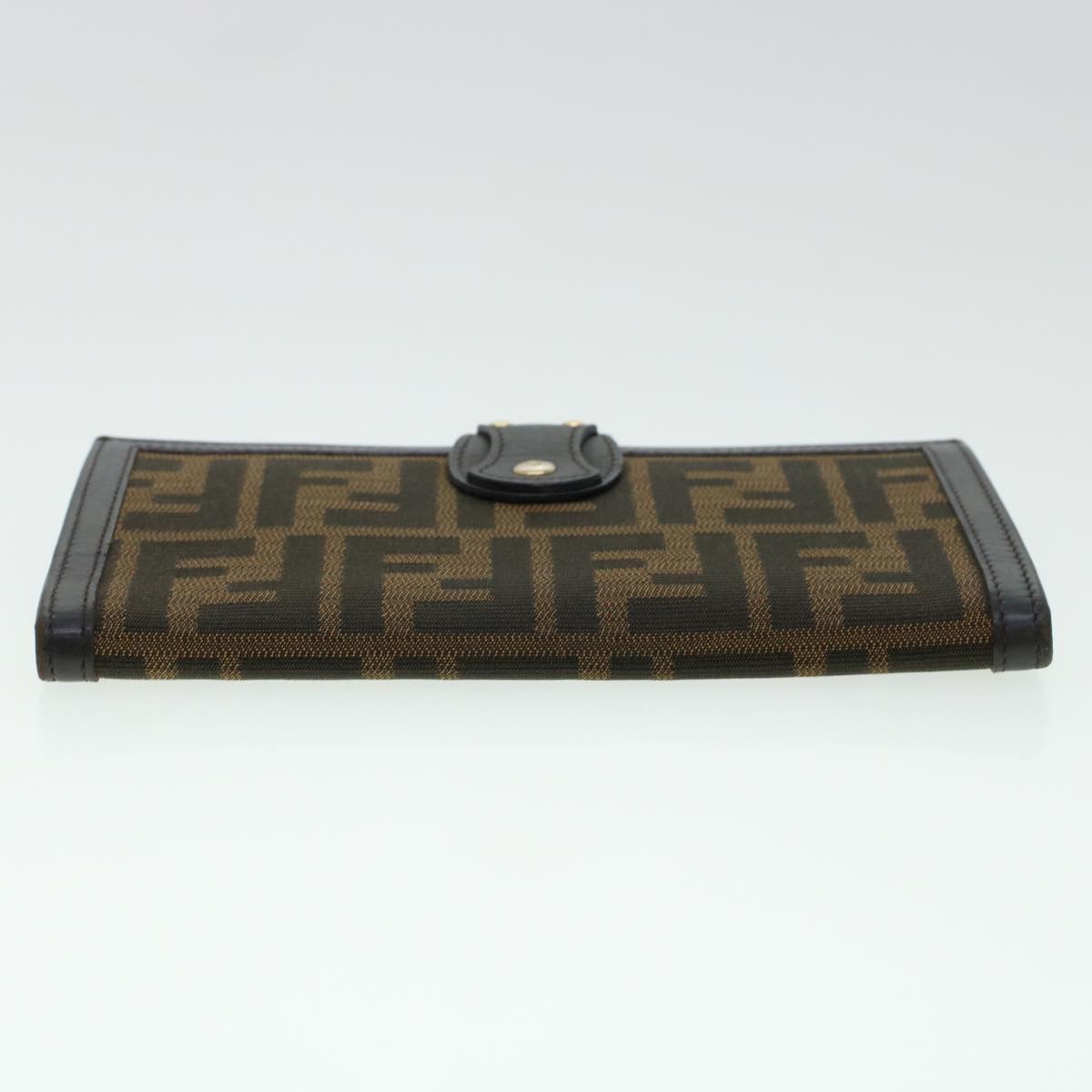 FENDI Zucca Canvas Wallet Black Brown ac1940