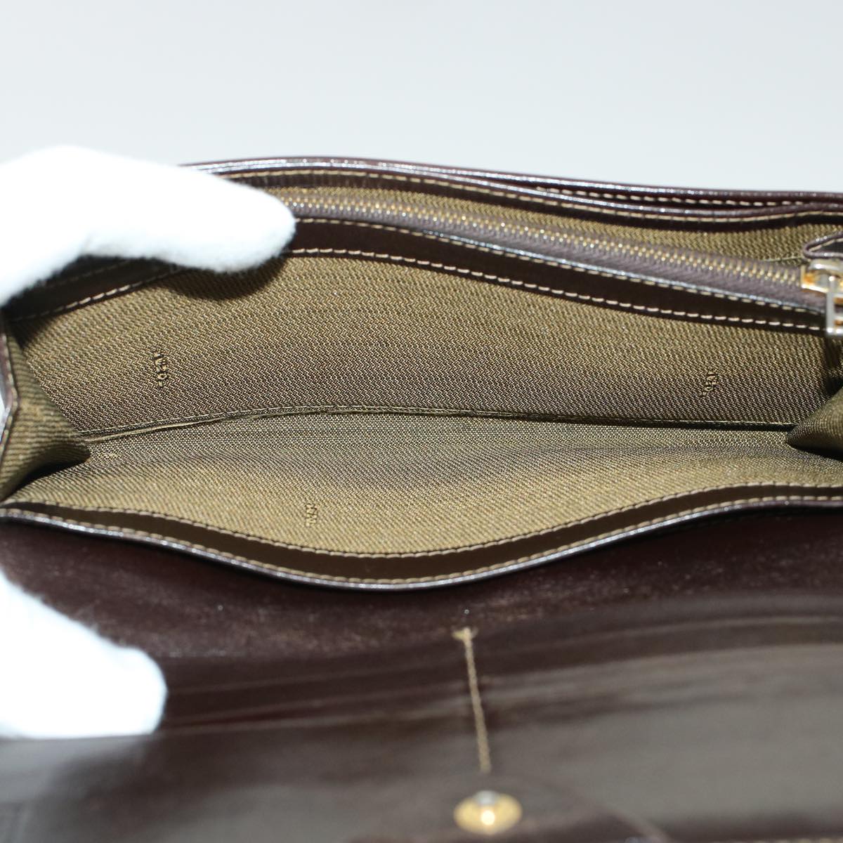 FENDI Zucca Canvas Wallet Leather 2Set Black Brown ac1941