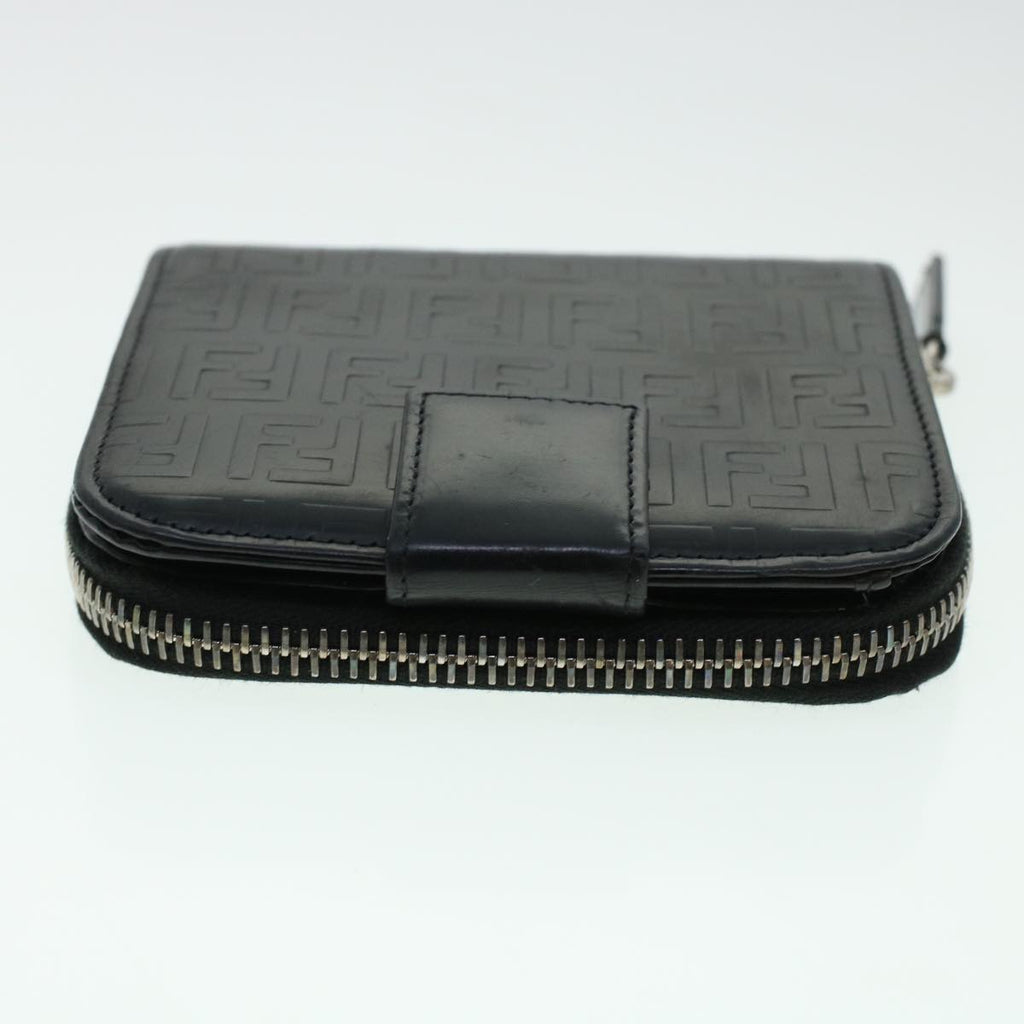 FENDI Zucca Canvas Wallet Leather 2Set Black Brown ac1941