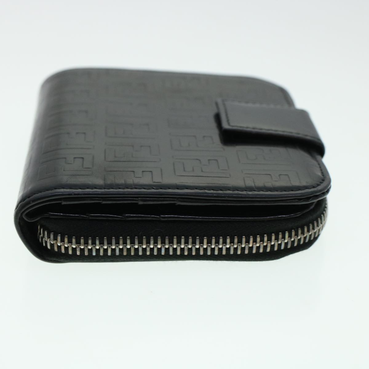FENDI Zucca Canvas Wallet Leather 2Set Black Brown ac1941