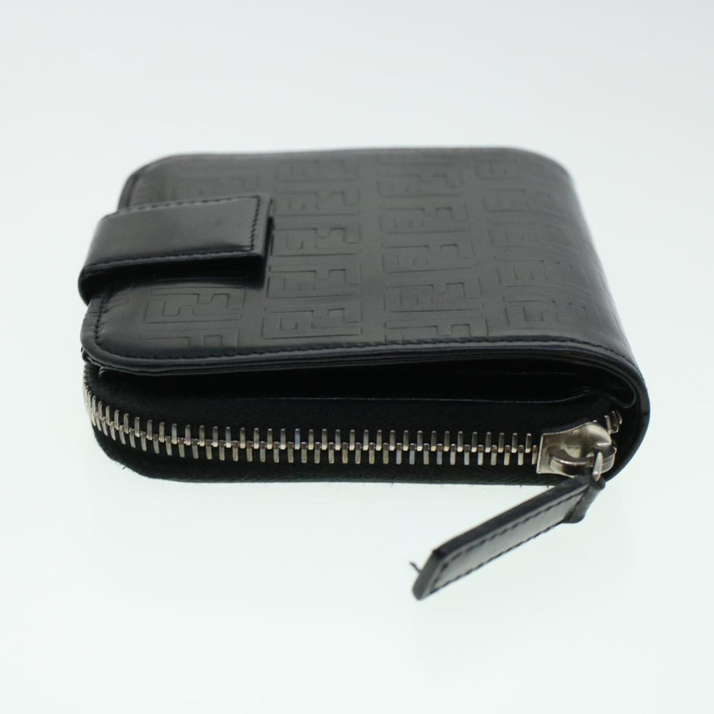 FENDI Zucca Canvas Wallet Leather 2Set Black Brown ac1941