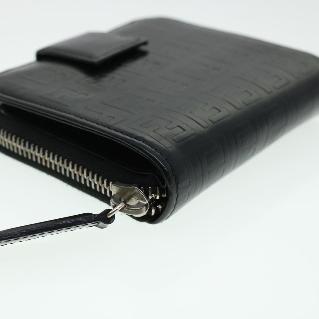 FENDI Zucca Canvas Wallet Leather 2Set Black Brown ac1941